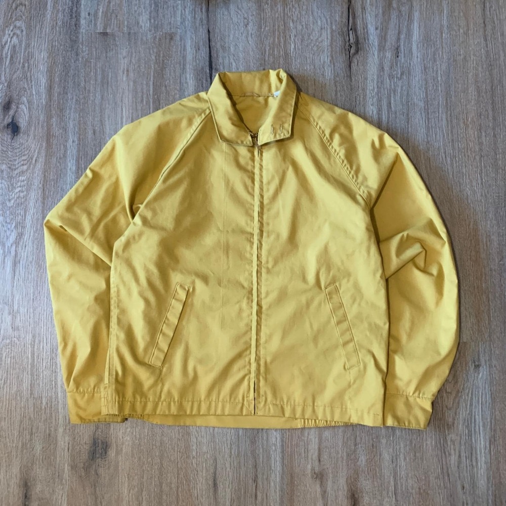 Vintage 1950s harrington windbreaker jacket in yellow - size 18 mens